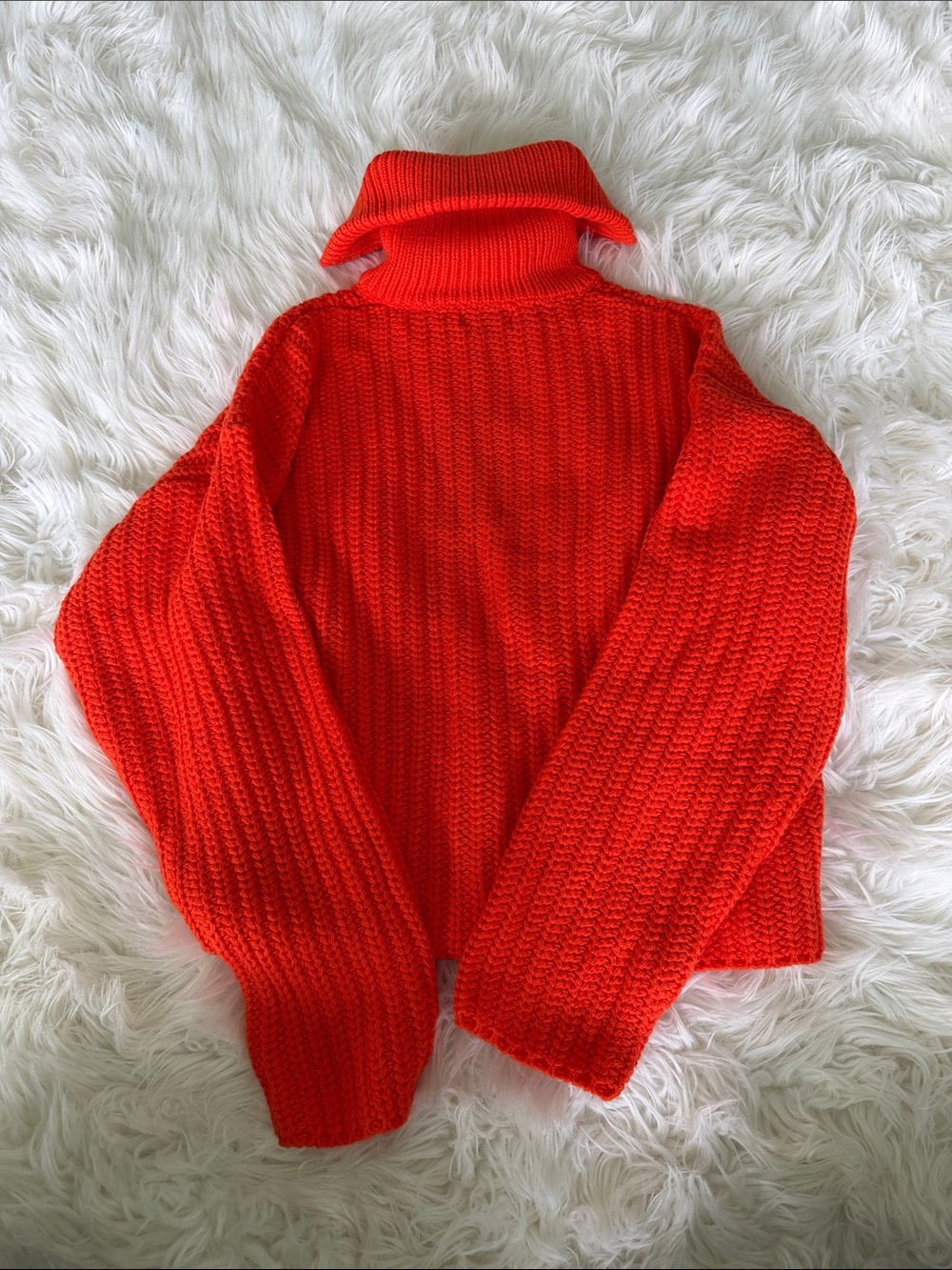 NWT Orange Quarter Zip Sweater - Picture 2 of 2